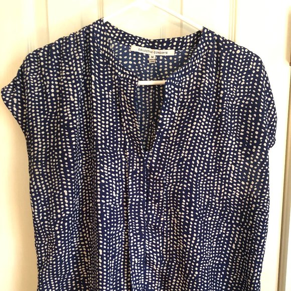 Collective Concepts Blue and White Blouse Top - Picture 1 of 3